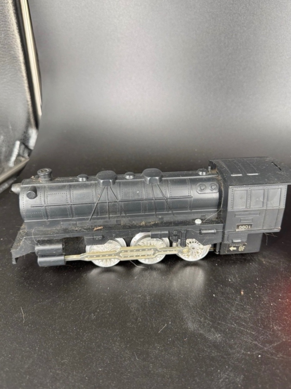 Vintage DURHAM Black Train LOCOMOTIVE #8801 Made in HONG KONG TOY Engine (B6)
